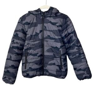 Abercrombie & Fitch Kids Camo Faux Sherpa Winter Gray Jacket Coat Size 9/10